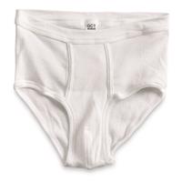 Italian Military Surplus Cotton Underwear Briefs, White European Cut M-XL  5-Pack