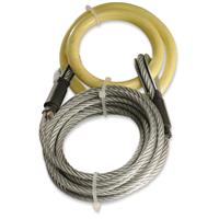 Heavy-duty cable measures 10’ long x 3/16”, 1,500-lb capacity