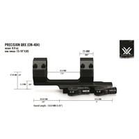 This mount positions the center of the riflescope tube 1.45in from the top surface of the Picatinny base