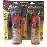 Includes 2 bear spray canisters and 2 holsters