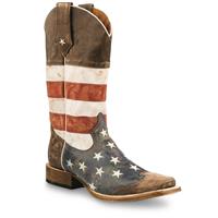 Roper Men's American Flag Square Toe Cowboy Boots