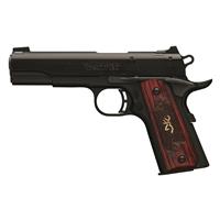 Checkered rosewood grips with gold Buckmark inlay