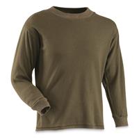 Belgian Military Surplus Wool Blend Long Sleeve Shirt, 2 Pack, Used