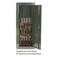 Securely holds up to 6 firearms for quick, easy access