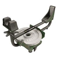 Holds up to two 25-lb. barbell weights