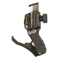 Lock knob secures virtually any size magazine