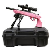 KSA Crickett Pistol Package, .22LR, 10.5&amp;quot; Barrel, Pink Stock, Scope, Bipod and Case, 1 Round