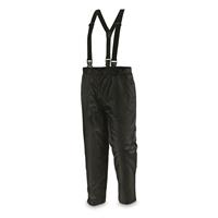Mil-Tec Military-Style Thermal Quilted Pants with Suspenders, Black