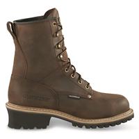 Carolina Men's Elm Waterproof Steel Toe Logger Work Boots, Copper Brown, Brown