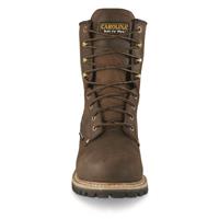 Carolina Men's Elm Waterproof Steel Toe Logger Work Boots, Copper Brown, Brown