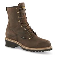Carolina Men's Elm Waterproof Steel Toe Logger Work Boots, Copper Brown, Brown
