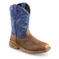 Tony Lama Men's Roustabout Blue Waterproof Steel Toe Western Work Boots