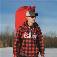 Everything fits into oversized cinch-close duffel for easy carry on your back