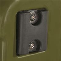 Non-skid rubber feet provide added insulation from surface heat