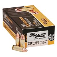 SIG SAUER Elite Performance, .38 Super+P, FMJ, 125 Grain, 50 Rounds