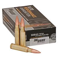 SIG SAUER Elite Match Grade, .308 Winchester, Open Tip Match, 168 Grain, 20 Rounds