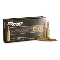 SIG SAUER Elite Match Grade, .308 Winchester, Open Tip Match, 168 Grain, 20 Rounds