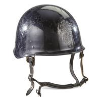 French Police Surplus Helmet With Leather Liner, Used