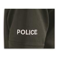 inPolicein embroidery on each sleeve