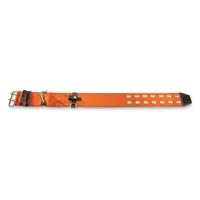 Heavy-duty nylon belt strap with leather tip