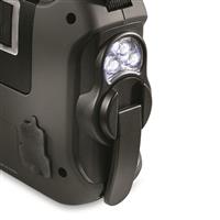 LED flashlight and dynamo hand crank for emergency charging