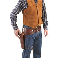 Durable top grain cowhide leather construction, ready for cowboy-action shooting