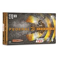 Federal Premium Barnes TSX, .270 Win., Triple-Shock X HP, 130 Grain, 20 Rounds