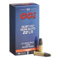 CCI Quiet-22 Semi-auto, .22LR, LRN, 45 Grain, 50 Rounds - 710860, .22lr ...