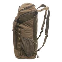 Pack bag has shoulder straps for use without frame