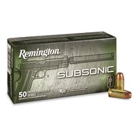 Remington Subsonic, .45 ACP, FNEB, 230 Grain, 50 Rounds