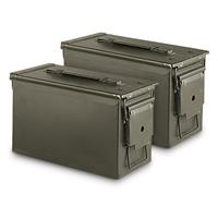 U.S. Military Surplus Waterproof M2A1 .50 Caliber Ammo Can, 2 Pack, Used