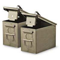 U.S. Military Surplus Waterproof PA108 Fat 50 SAW Box Ammo Can, 2 Pack, Used