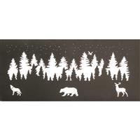 Decorative panels with cutout wildlife scene