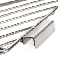 Stainless steel grate folds for easy portability