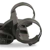 Rubber-coated mounting clips on the base