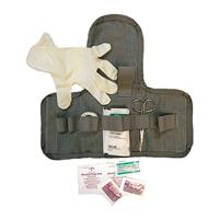 Interior elastic bands for holding medical supplies (first aid supplies not included)
