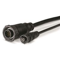 Includes transducer with attached power cable and transducer cable