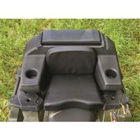 Arm rests include a cup holder
