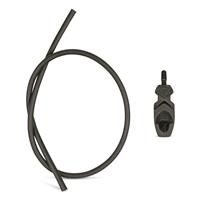 Self-aligning bowhunting peep and 12" tube connector, Black