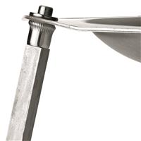 legs screw into pan for security