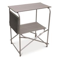 Side table folds down when not needed