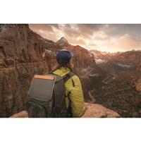 Use corner latches to strap it onto your backpack 