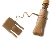 Rubberized bite tube for hands-free drinking