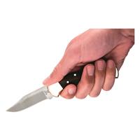 3" clip-point blade with satin finish