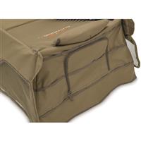Zippered door for access to storage area