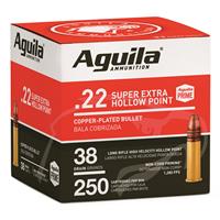 Aguila Super Extra High Velocity, .22LR, CPHP, 38 Grain, 250 Rounds