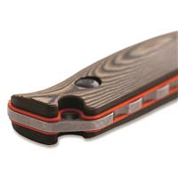 Richlite handle, with layers of orange G10