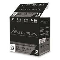 Migra Stack Load Steel Shot, 12 Gauge, 3", #2/#4, 1 1/4 oz., 25 Rounds
