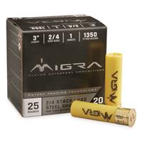 Migra Steel Shot 20 Gauge 3in #2/4 1oz Waterfowl Shotshells - 25 Rounds