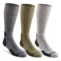 HuntRite Men&#039;s Midweight Merino Wool Blend Crew Socks, 3 Pairs